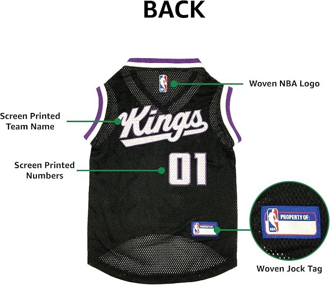 Pets First NBA Sacramento Kings Mesh Dog Jersey - Image 4