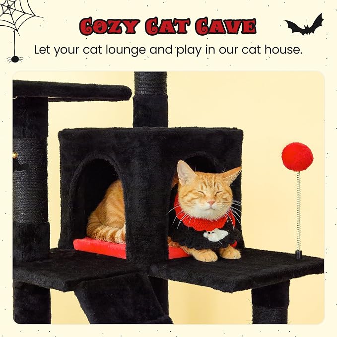 MWPO Gothic Cat Tree for Indoor Cats, 63.8 Inches Multi-Level Cat Tower - Image 5
