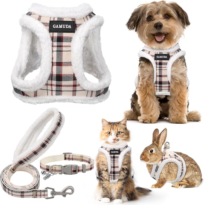 GAMUDA Small Dog Harness Collar and Leash Set, Step in No Chock No Pull Soft by GAMUDACollarsCollection