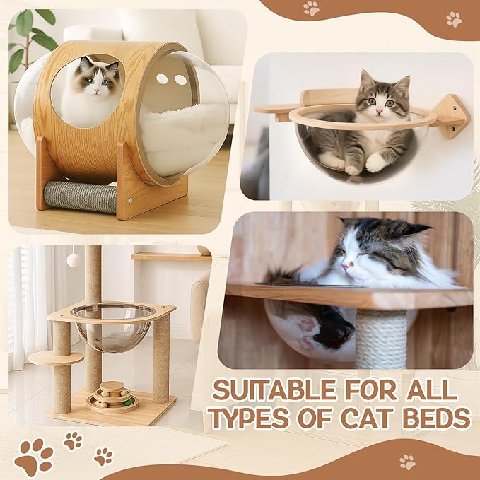 6 Pcs Acrylic Dome Cat Bubble, 11.8 Inch Space Transparent Capsule Cover Clear - Image 5