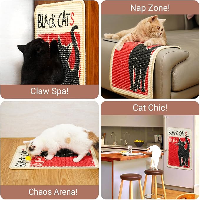 SOLDAY Sisal Cat Scratcher Mat for Floor Wall Carpet Couch Furniture, 22x13 - Image 5