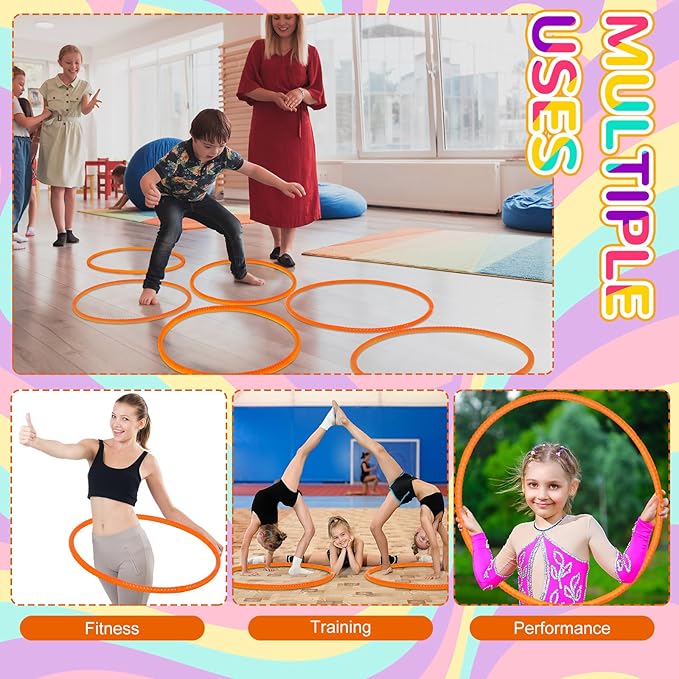 Shappy 6 Pcs Exercise Hoop Detachable Adjustable Plastic Toy Playground Toys - Image 5