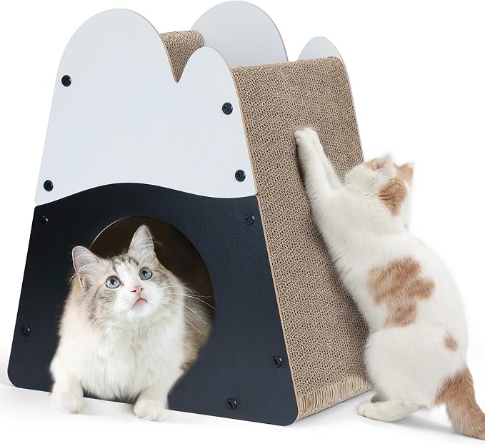 FUKUMARU Cat Scratcher House, 19.5 Inch Cozy Cardboard Cat Scratcher, Moutain by FUKUMARU