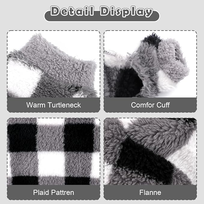 Sebaoyu Turtleneck Dog Pajamas for Small Dogs, Fleece Dog Sweater, Winter Cute - Image 3