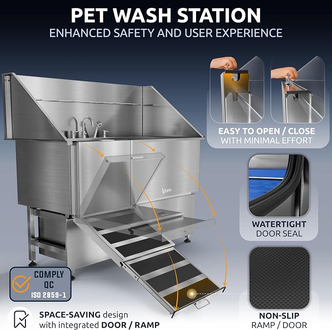 KANIS Professional Dog Washing Station 304 Stainless Steel Pet Wash Sink - Image 4