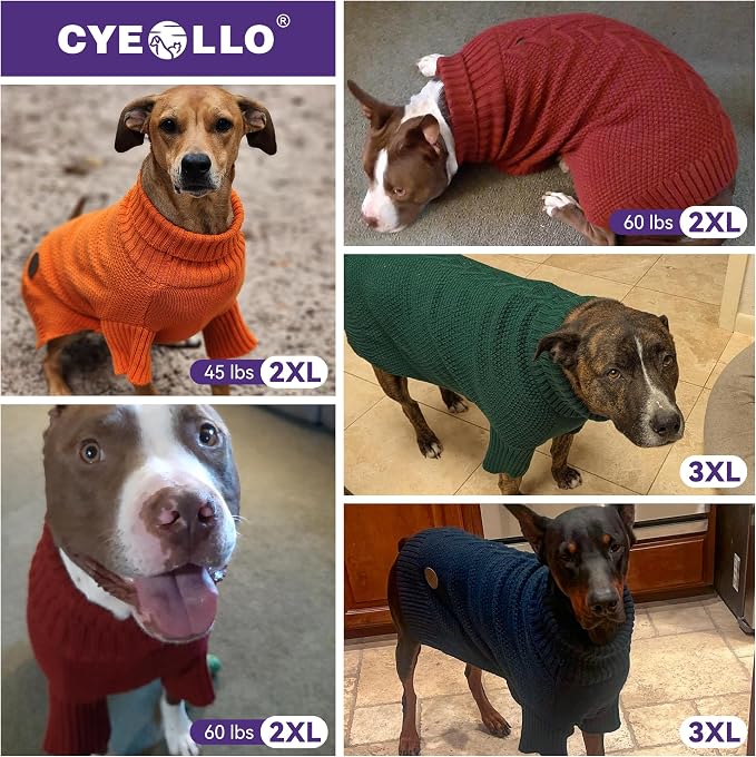 cyeollo Dog Sweater Turtleneck Knitted Sweaters - Image 6