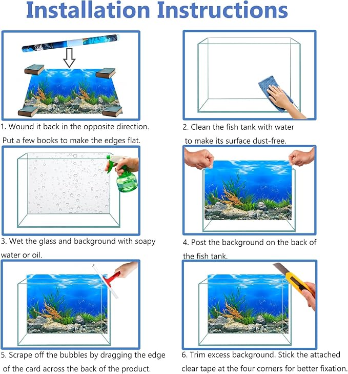 Aquarium Background Poster Water Plants 3D Coral Fish Tank Background Picture - Image 7