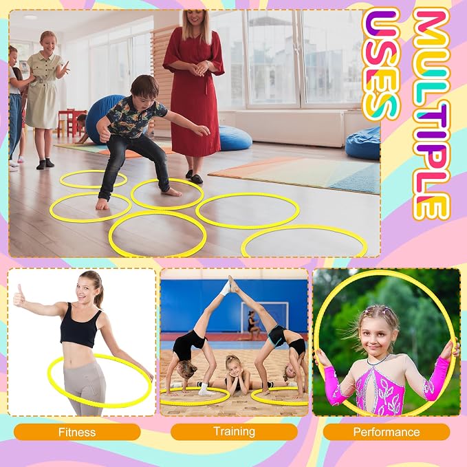 Shappy 6 Pcs Exercise Hoop Detachable Adjustable Plastic Toy Playground Toys - Image 4