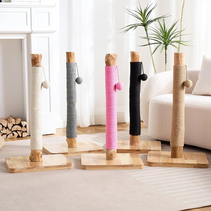 29" Tall Cat Scratching Post for Indoor Cats Adults, Extra-Stable & Natural - Image 7
