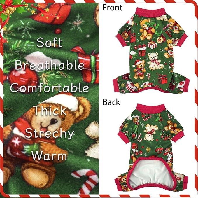 XPUDAC 4 Pieces Dog Pajamas for Small Dogs Pjs Clothes Puppy Onesies Outfits - Image 4