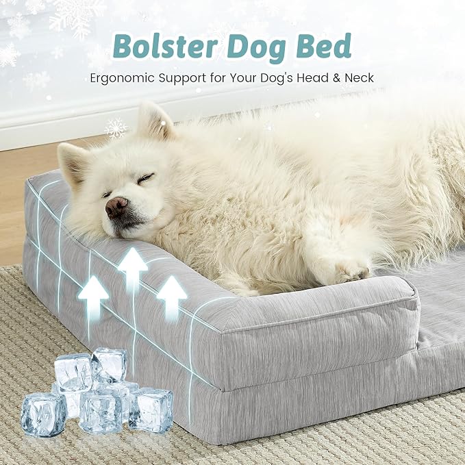 Cooling Dog Bed for Extra Large Dogs, Q-Max >0.4 Summer Cool Orthopedic Foam - Image 4
