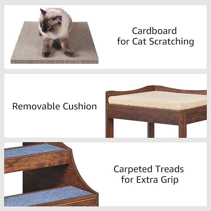 unipaws Pet Bunk Bed with Removable Step - Image 6