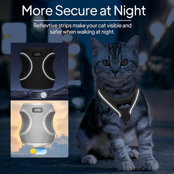 TwoEar Cat Harness Escape Proof, Soft Dog Vest Harness Adjustable, Breathable - Image 5