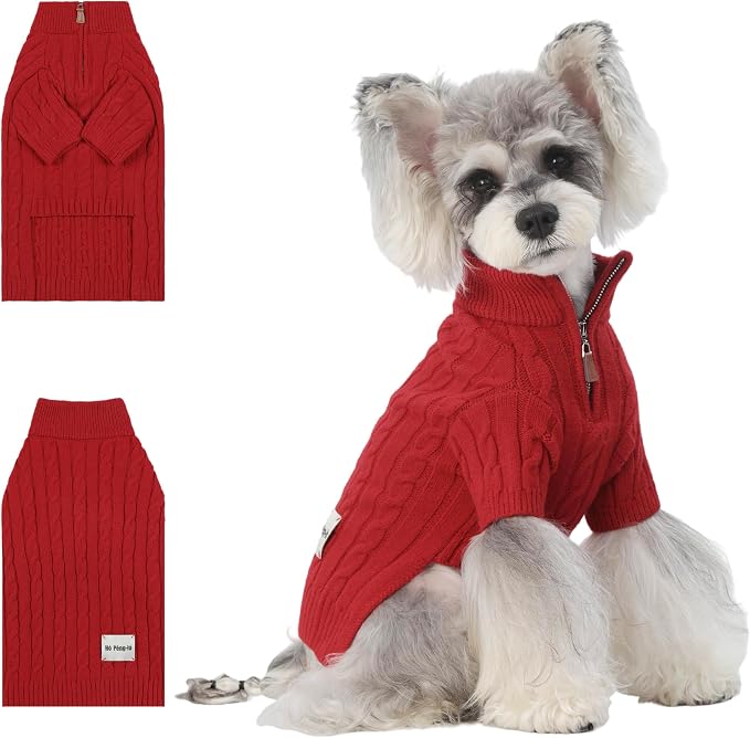 Small/Medium Dog Sweater, Warm Dog Winter Coat w/Sleeves, Comfortable High Neck by H%C3%B3P%C3%AAng-i%C3%BA