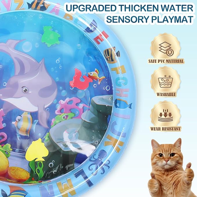 ZALALOVA Water Sensory Playmat for Cats, Thickened Upgraded Cat Dog Toys Bored - Image 8