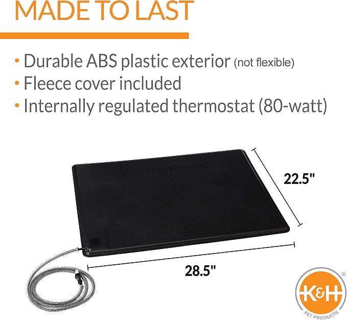 K&H Pet Products Lectro-Kennel Heated Outdoor Dog Pad, Durable Rigid ABS - Image 3