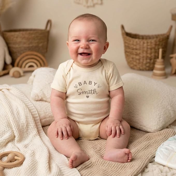 COUPLEHOODIES Personalized Baby Onesie Bodysuit – Custom Embroidery Gift - Image 3
