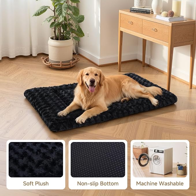 Washable Dog Bed Mat Soft Dog Crate Pad Fluffy Pet Kennel Beds Sleeping Mattress - Image 4