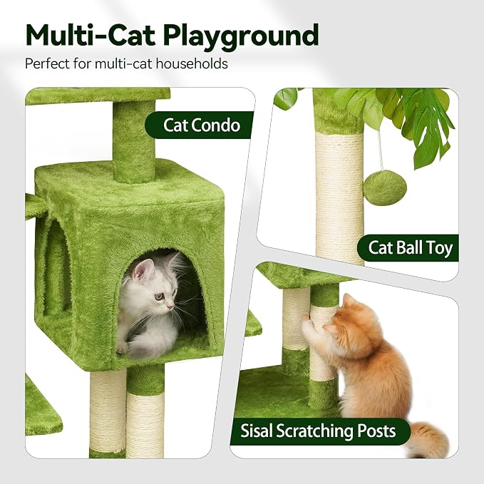Green Tall Cat Tree 47-Inch for Kittens Under 6 Months 9lbs, Cat Tower for - Image 5