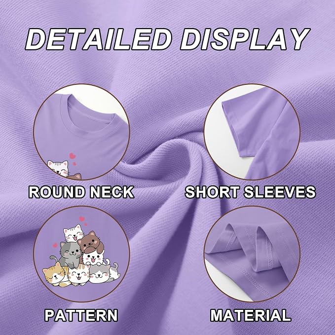 KEEVICI Cute Cartoon Cat Shirts - Image 7