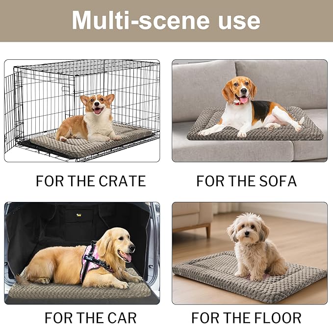 Dog Bed Crate Mat, Soft Durable Washable Anti-Slip Kennel Pad - Image 6