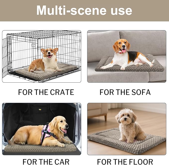 Dog Bed Crate Mat, Soft Durable Washable Anti-Slip Kennel Pad - Image 6