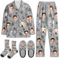 Artsadd Custom Pajamas for Women Men Family, Personalized Face Pjs Pajama Pants by Artsadd