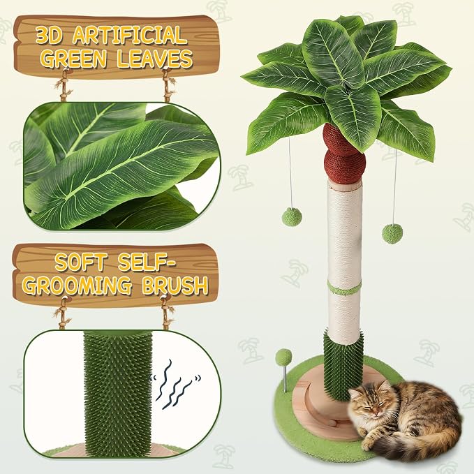 41'' Tall Cat Scratching Post, 3.3'' Wide Sisal Rope Scratching Post - Image 5