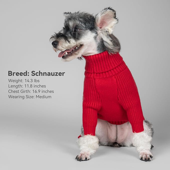 cyeollo Dog Christmas Sweaters for Medium Dogs Male, Stretchy Warm Turtleneck - Image 7
