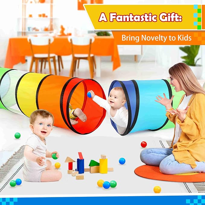 PigPigPen Kids Tunnel for Toddlers, Pop Up Play Tunnel Tent for Babies or Dogs - Image 5