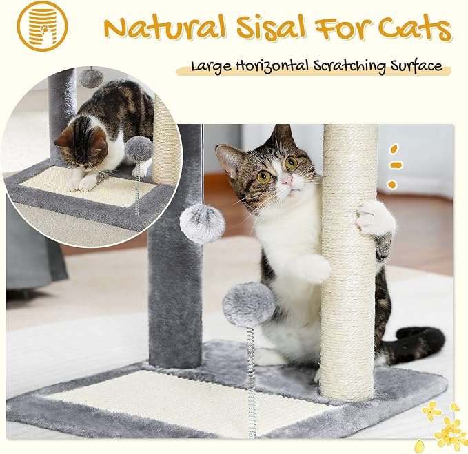 PAWZ Road Cat Scratching Post Bed, Small Cat Tree Tower - Image 5