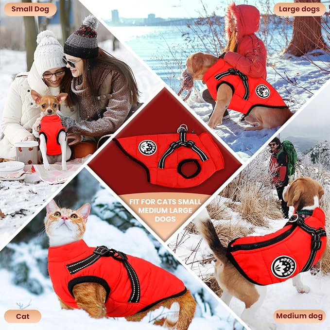 PETCARE Winter Dog Coat with Harness Built in Waterproof Dog Jackets Warm Pet - Image 4