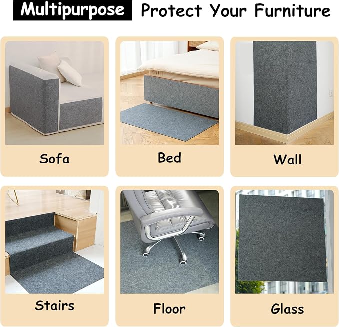 NATUYA Cat Scratch Couch Furniture Protector, 78.7"x15.8" Self-Adhesive Cats - Image 4