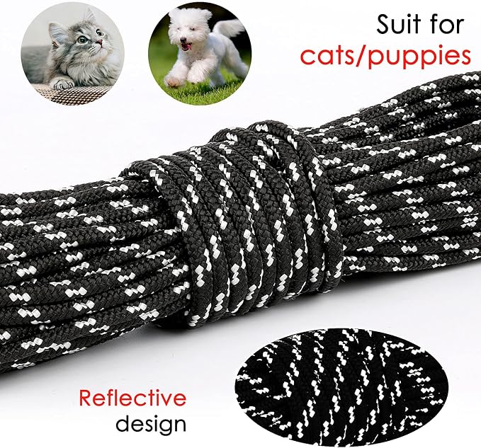 Rypet Reflective Cat Long Leash - 50 FT Escape Proof Walking Leads Yard Long - Image 5