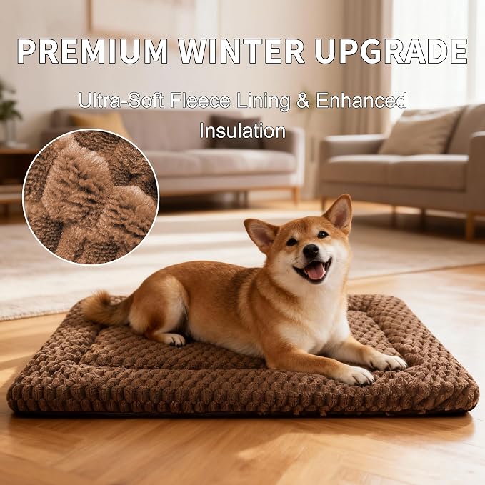 Dog Bed Mat, Reversible & Ultra Soft Kennel Pad-Machine Washable Pet Bed - Image 5