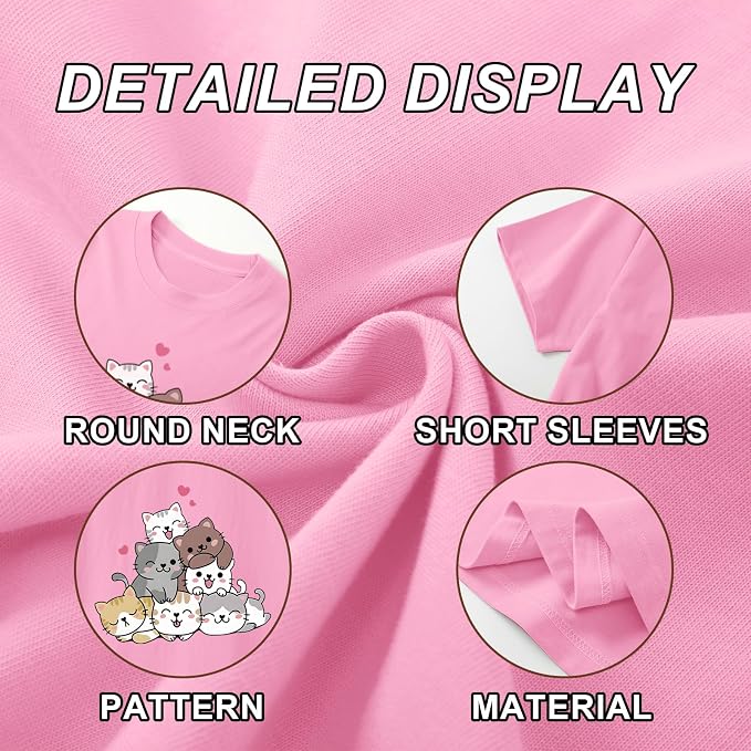 KEEVICI Cute Cartoon Cat Shirts - Image 7