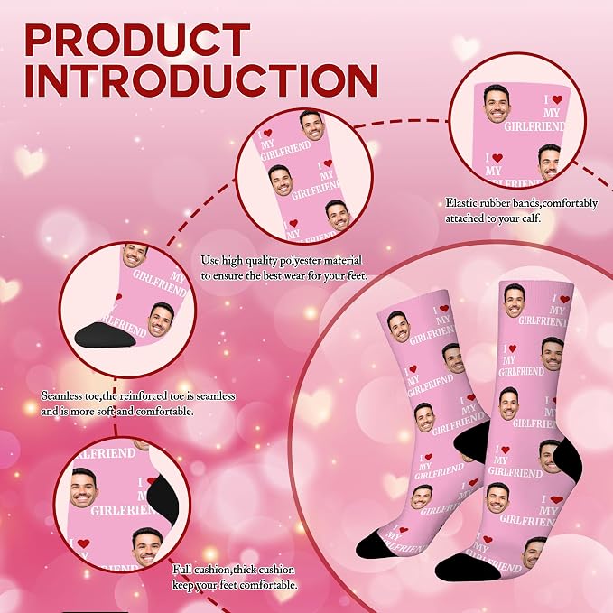 Artsadd Custom Face Socks for Women Men Cat Dog Lovers, Customized Unisex Funny - Image 5
