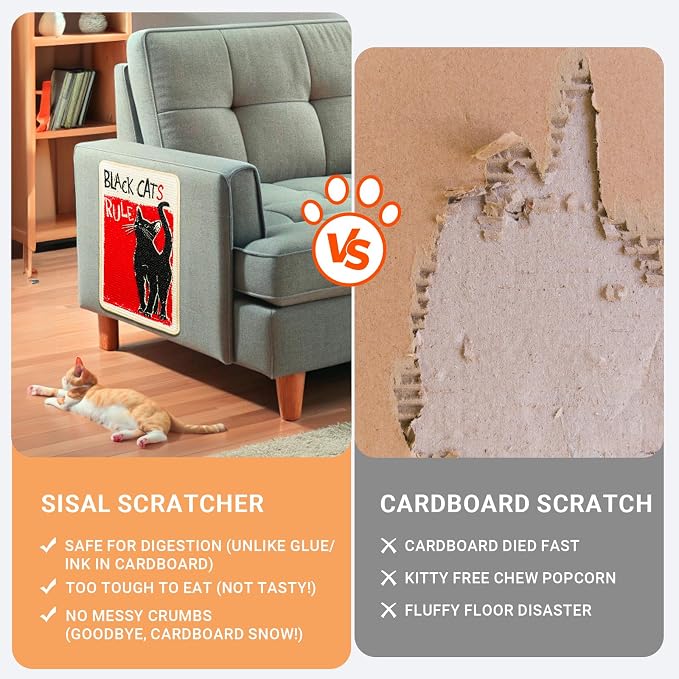 SOLDAY Sisal Cat Scratcher Mat for Floor Wall Carpet Couch Furniture, 22x13 - Image 7