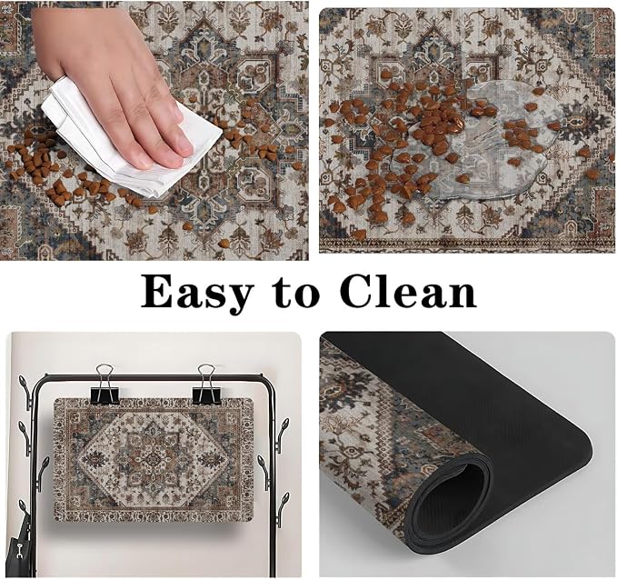 2 Pack Dog Food Mats for Floors, Absorbent and Quick-Drying Pet Cat Food Mat - Image 4