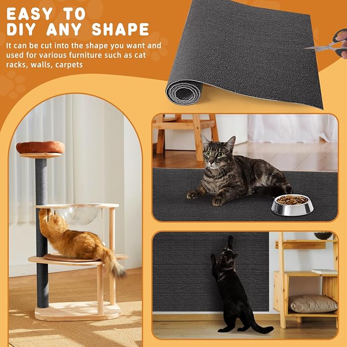 4pack Cat Scratch Couch Furniture and Wall Protector | Adhesive Cat Scratch Pad - Image 3