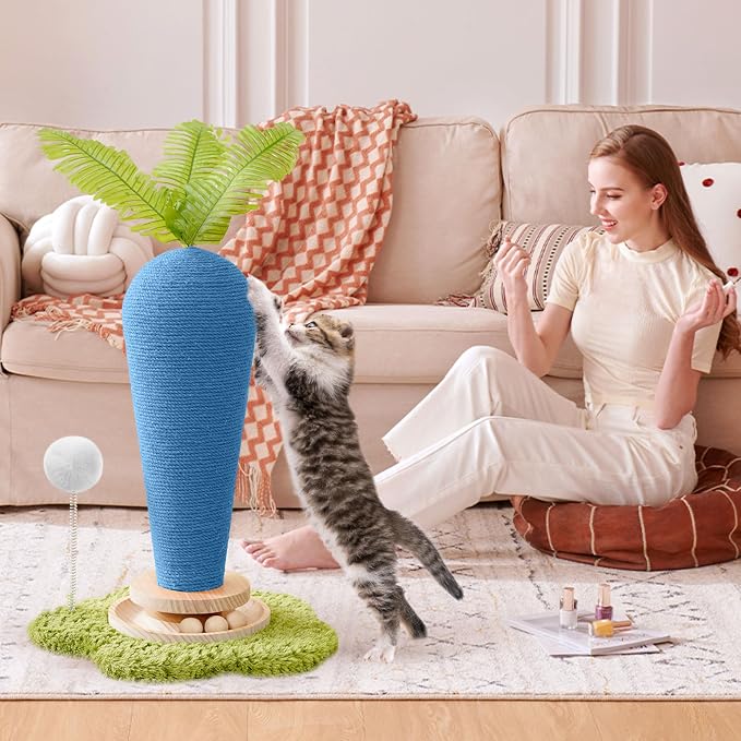 Cute Cat Scratching Post, Carrot Cat Scratcher Post - Image 7