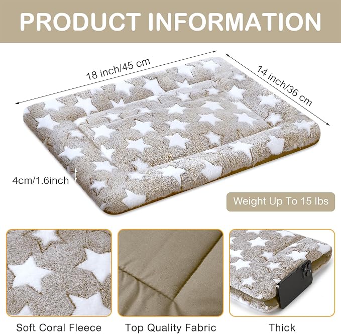 VitalCozy 4 Pcs Dog Crate Pads, Ultra Soft Warm Washable Anti-Slip Kennel Bed - Image 2