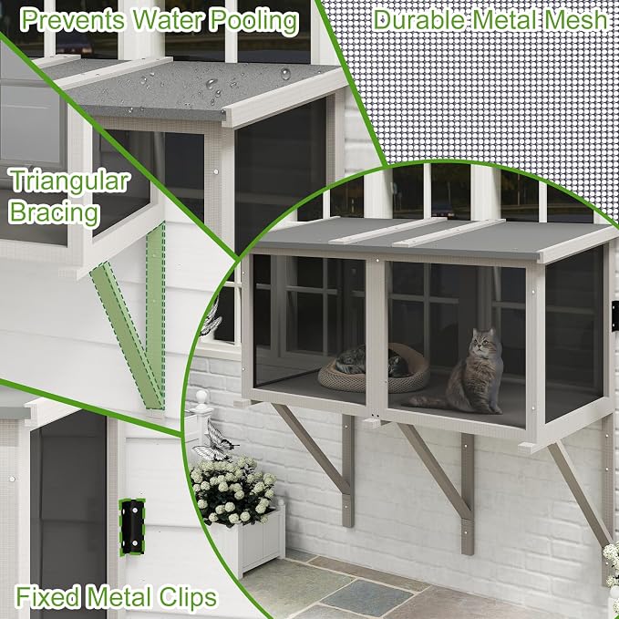 PetsCosset Cat Window Box Catio Outdoor Cat Enclosure - Image 3
