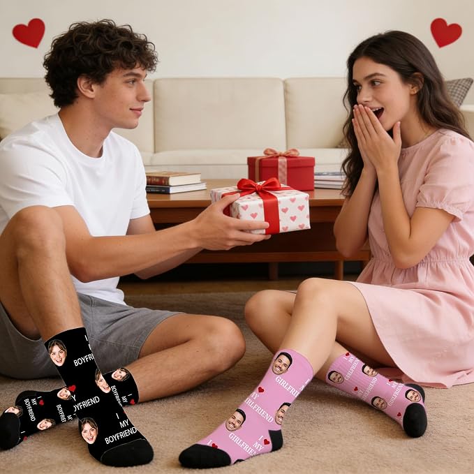Artsadd Custom Face Socks for Women Men Cat Dog Lovers, Customized Unisex Funny - Image 3