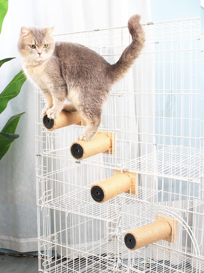 Cat Climbing Steps Scratching Tree by SCSFCVIUS
