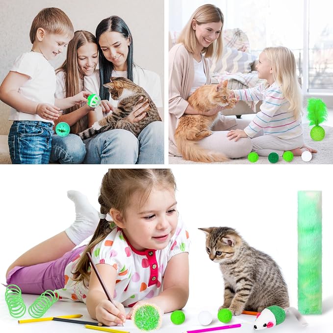 24 Pcs Cat Toys Set Interactive Kitten Toys Pack Including Collapsible Play - Image 6