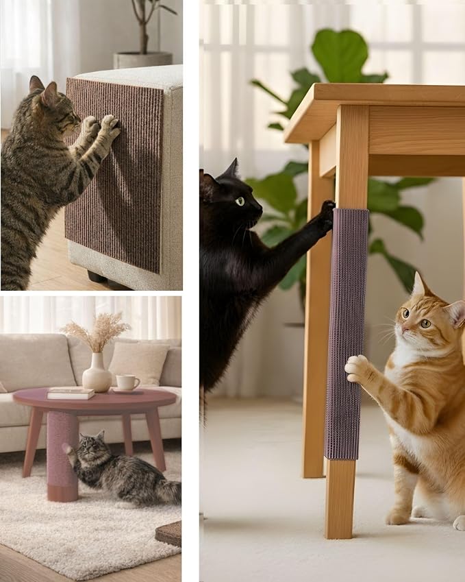 Trimmable Self-Adhesive Cat Scratch Mat, DIY Climb Scratcher - Image 4