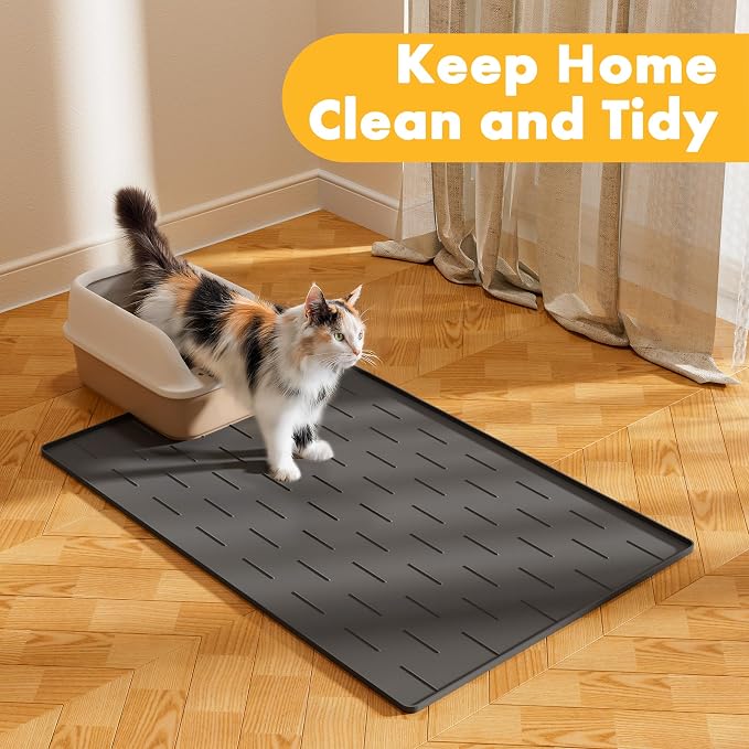 Pieviev Silicone Cat Litter Trapping Mat, Waterproof Kitty Litter Pads - Image 9