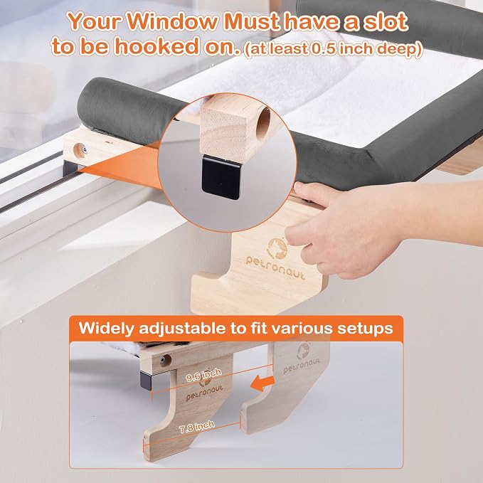 Solid Wood Cat Window Perch for Large Breeds – 40lbs Heavy Duty Cat Window - Image 7