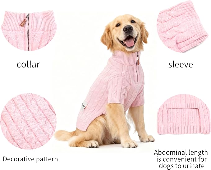 Small/Medium Dog Sweater, Warm Dog Winter Coat w/Sleeves, Comfortable High Neck - Image 6